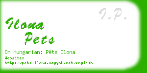ilona pets business card